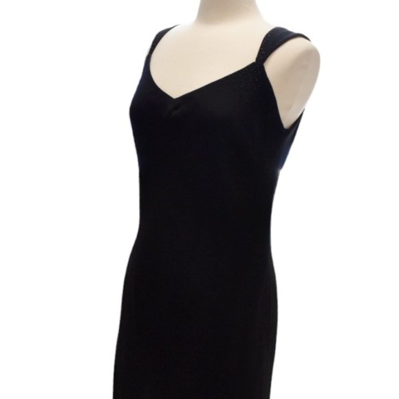 Vintage Evan Picone Black V-neck Sleeveless Evening Dress - Picture 5 of 9